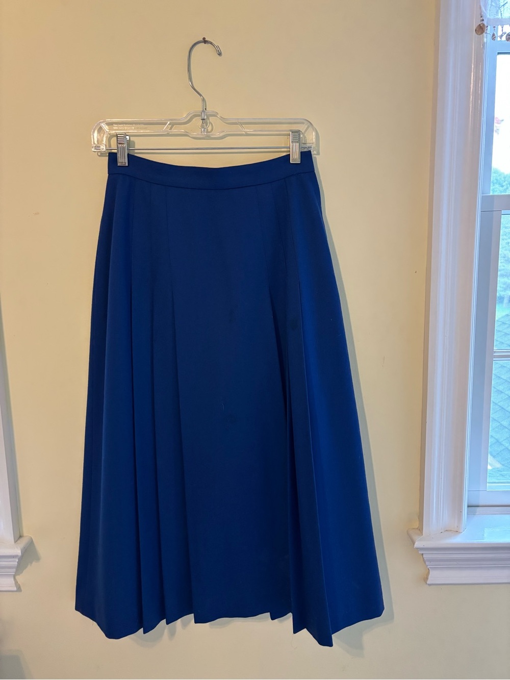 Vintage Royal Blue Wool Skirt